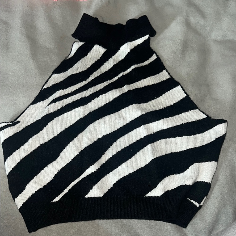 Zebra Print Sleeveless Top